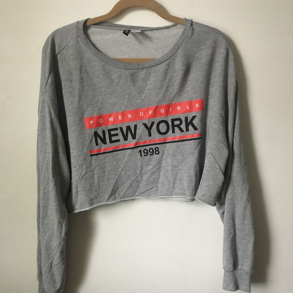 long sleeved cropped T-shirt